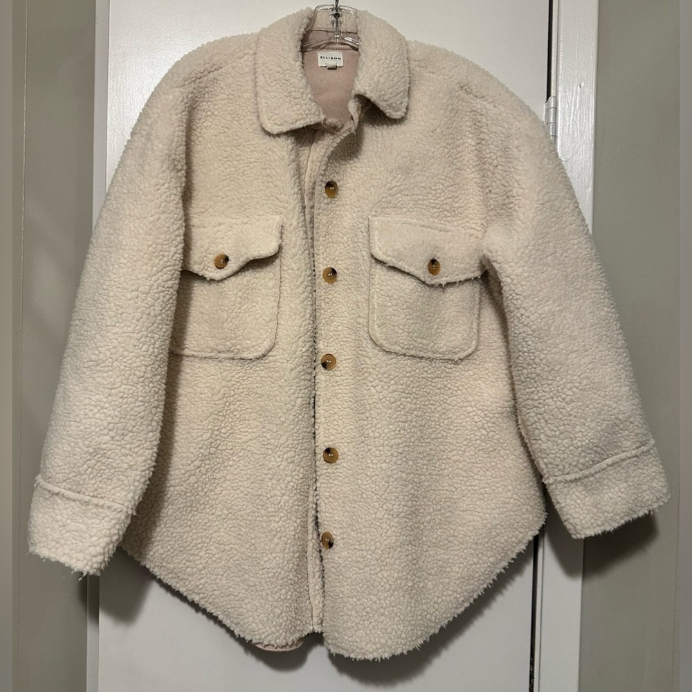 Ellison Sherpa cream jacket suede lined size L